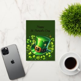 Charming Green Leprechaun Hat Clover Illustration