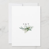 Charming Greenery Gold Geometric Frame Wedding Einladung (Rückseite)