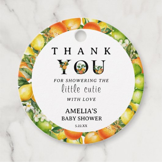 Charming Greenery Niedlich Vielen Dank Geschenkanhänger (Vorderseite)