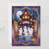 Charming Halloween Cat and Pumpkin House Karte (Vorderseite)
