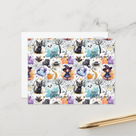 Charming Halloween Muster Postkarte