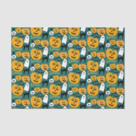 Charming Halloween Pumpkins Spooky Ghost Seidenpapier