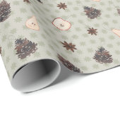 Charming Handmade Ornaments Light Blue Wallpaper Geschenkpapier (Rolleneckpunkt)