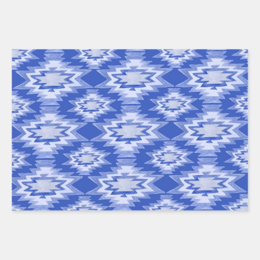 Charming Hanukkah Patterns Stars Sweaters Blue Geschenkpapier Set (Vorderseite 2)