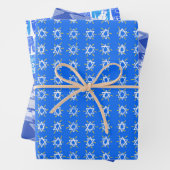 Charming Hanukkah Patterns Stars Sweaters Blue Geschenkpapier Set (Beispiel)