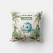 Charming Hatching Soon Baby Dinosaurier Kinderzimm Kissen (Vorderseite)