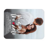 Charming Herz EDITABLE FARBE Resave the Date Magnet (Horizontal)