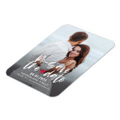 Charming Herz EDITABLE FARBE Resave the Date Magnet (Linke Seite)