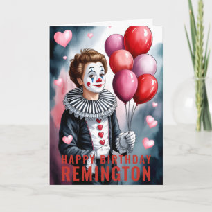Charming Herz-Themensch Pierrot Clown Geburtstag Karte