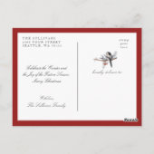 Charming Holiday Christmas JOY Wreath Winter Bird Postkarte (Rückseite)