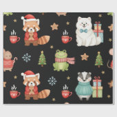 Charming Holiday Gathering Festive Gift Wrap Geschenkpapier (Flach)
