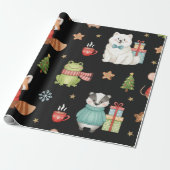 Charming Holiday Gathering Festive Gift Wrap Geschenkpapier (Ungerollt)