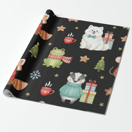 Charming Holiday Gathering Festive Gift Wrap Geschenkpapier (Ungerollt)