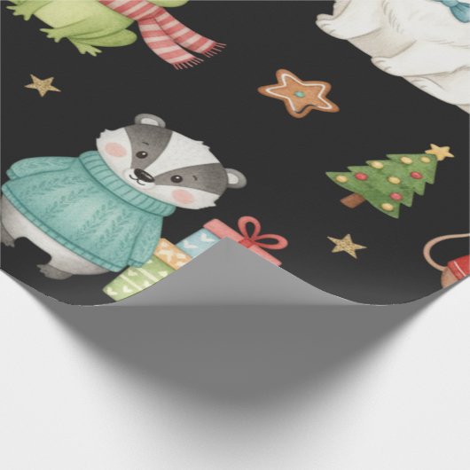 Charming Holiday Gathering Festive Gift Wrap Geschenkpapier (Ecke)