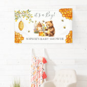 Charming Honey Bee Bear Baby Shower Banner (Insitu)