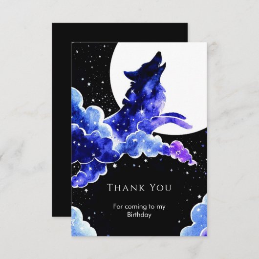 Charming Howling Wolf Geburtstag Dankeskarte (Vorne/Hinten)