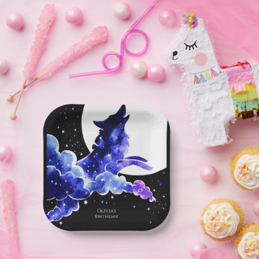 Charming Howling Wolf Geburtstag Pappteller (Party)