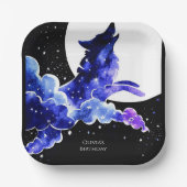 Charming Howling Wolf Geburtstag Pappteller (Vorderseite)