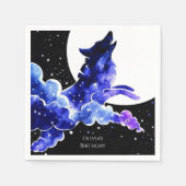 Charming Howling Wolf Geburtstag Serviette (Vorderseite)