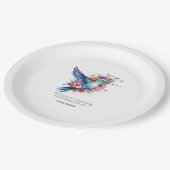 Charming Hummingbird 2 Colorful Floral Bouquet  Pappteller (Schrägansicht)