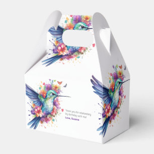 Charming Hummingbird Floral Bouquet Geburtstagspar Geschenkschachtel