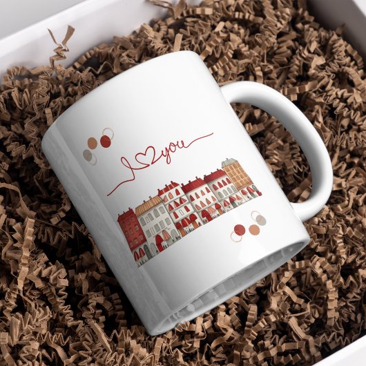 Charming "I Liebe You" Städtische Illustration Tas Tasse