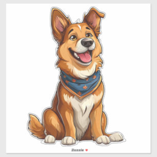 Charming Illustration eines Niedlichen Hundes Aufkleber