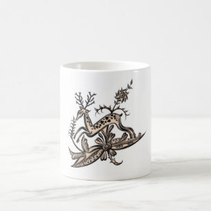 CHARMING ILLUSTRATION VINTAG! ALT! KURZ! KAFFEETASSE