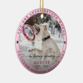 Charming in Love Memory Pet Foto Monogramm Keramik Ornament (Rechts)