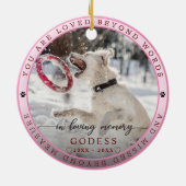 Charming in Love Memory Pet Foto Monogramm Keramik Ornament (Hinten)