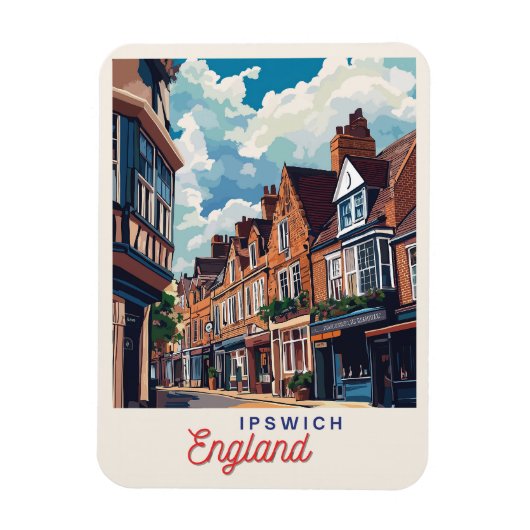 Charming Ipswich England Magnet (Vertikal)