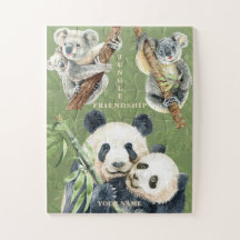 Charming Jungle Friends Koala Panda Mother Baby