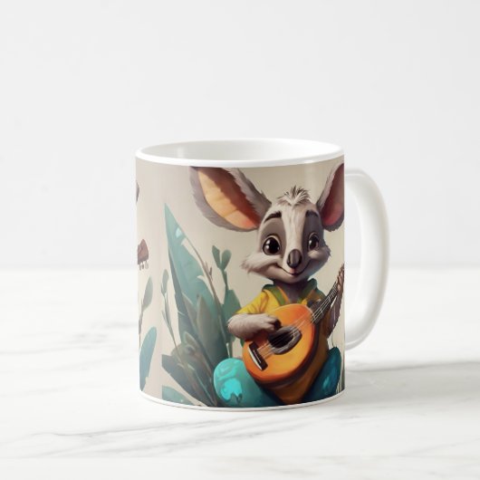 "Charming Kangaroo Keramik Tasse - Sip with Aussie (VorderseiteRechts)