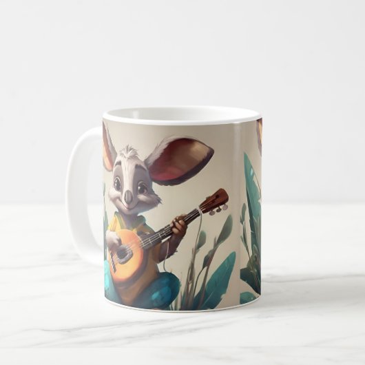 "Charming Kangaroo Keramik Tasse - Sip with Aussie (Vorderseite Links)