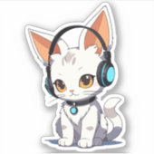 Charming Kawaii Cat Design Aufkleber (Vorderseite)