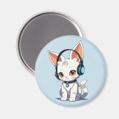 Charming Kawaii Cat Design Magnet (Vorderseite/Rückseite)