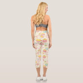 Charming Kawaii Japanisch Pastell Muster Balls Capri Leggings (Rückseite)