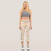 Charming Kawaii Japanisch Pastell Muster Balls Capri Leggings (Vorderseite)