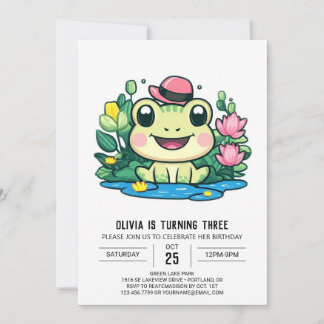 Charming Kids Frog Digital Geburtstag Einladung