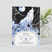 Charming Kids' Wolf Geburtstag Einladung (Stehend Vorderseite)