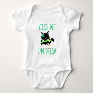 Charming Kiss Me I'm Irish Cat Baby Strampler