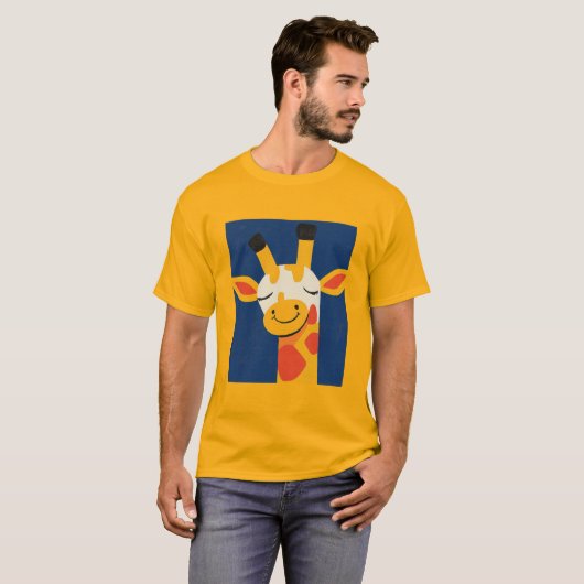 Charming Lächeln Giraffe - Spielerisches, fröhlich T-Shirt (Vorne ganz)