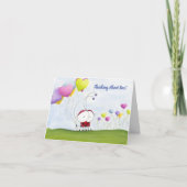 Charming Ladybug mit farbenfrohen Herzballons (Vorderseite)