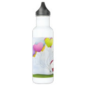 Charming Ladybug mit farbenfrohen Herzballons Edelstahlflasche (Links)