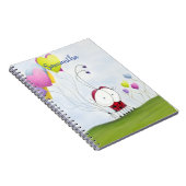 Charming Ladybug mit farbenfrohen Herzballons Notizblock (Rechte Seite)