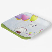 Charming Ladybug mit farbenfrohen Herzballons Pappteller (Gewinkelt)