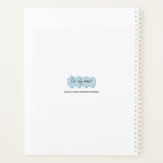 Charming Ladybug mit farbenfrohen Herzballons Planer (Rückseite)