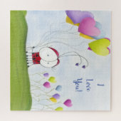 Charming Ladybug mit farbenfrohen Herzballons Puzzle (Horizontal)