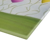 Charming Ladybug mit farbenfrohen Herzballons Schneidebrett (Ecke)