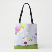 Charming Ladybug mit farbenfrohen Herzballons Tasche (Vorderseite)